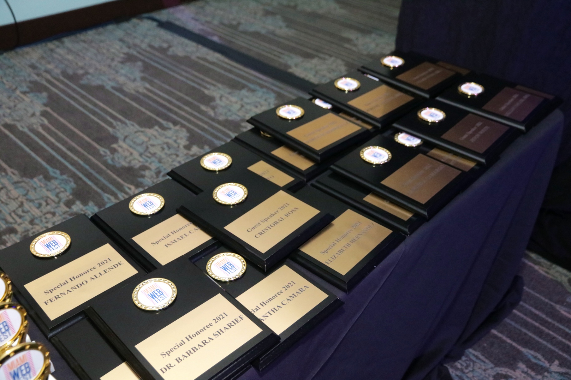 Special Honoree awards on display